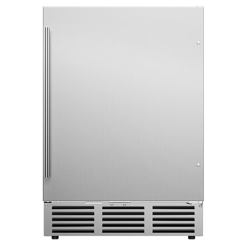 Icyglee 24 Inch Beverage Refrigerator, 180 Cans Undercounter Beverage Fridge with Stainless Steel...