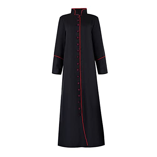 Men's Cassock Choir Cassock Church Robe Minister Robe Clergy Pulpit Liturgical Black Handmade