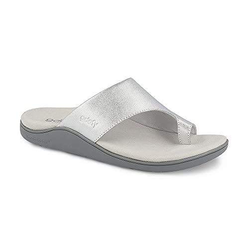 Gravity Defyer Women's GDEFY Etztal Leather Fashion Sandal - VersoShock Proven Performance Orthotic Slides