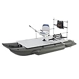 AQUOS New 12.5ft Heavy-Duty for Two Series Inflatable Pontoon Boat with Stainless Steel Guard Bar and Folding Seat for Fishing, Aluminum Floor Board, Transport Canada Approved