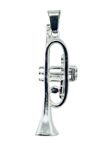 Dije De Trompeta De Plata Grande Liso