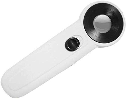 Screen Magnifier Magnifier, 40X Magnifier Magnifying Hand held Optical Coated Lens with Respect to LED Light Jade Printing Antique Magnifier with LED Light