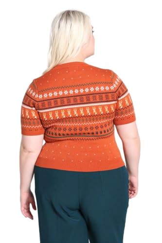 Image of Hell Bunny Vixey Jumper Fox Knitted 50's 60's Vintage Retro Pinup Short Sleeve