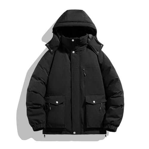 Doudoune d'hiver homme ample et épaisse en noir pour affronter le grand froid - 4