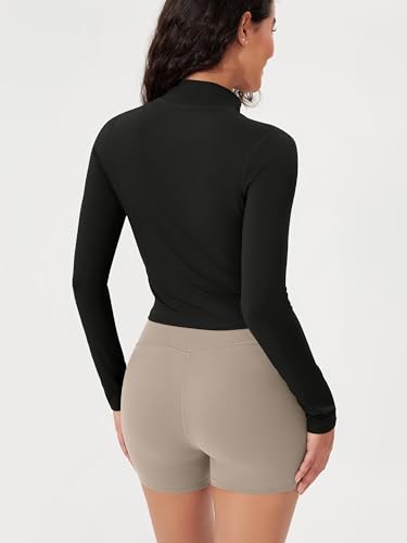 ODODOS Women's Full-Zip Athletic Jacket Cloud Feeling Soft Long Sleeve Slim-Fit Running Gym Workout Yoga Cropped Tops2