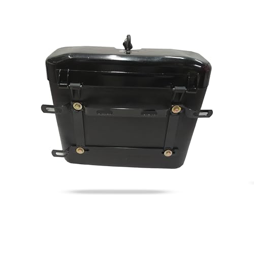 Image of RJVON - Bike Side Digi Luggage Box Super Black Size (L*34,H*30,W*11cm) for All Bikes Model Universal Fitment