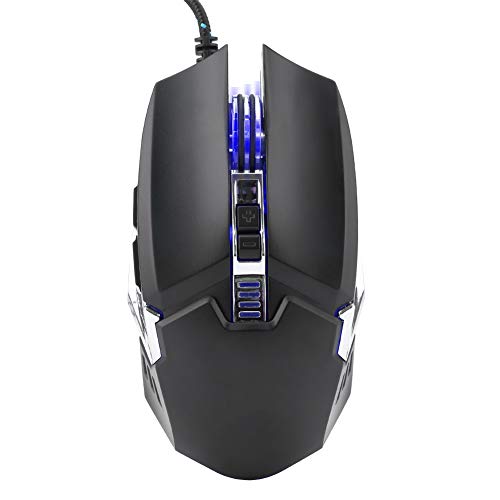 Preisvergleich Produktbild Exliy Gaming Mouse Wired - 4-stufige 800-2400DPI USB-Computermäuse, hintergrundbeleuchtete kabelgebundene ergonomische Maus mit Makro(schwarz)