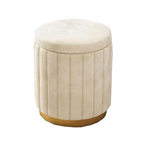Tabouret de coiffeuse moderne beige pour ranger le maquillage facilement - 2
