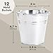 12 Pack Galvanized Metal Buckets with Handles for Party Decorations, Small Tin Pails (4.7 in)