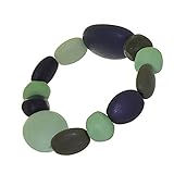  Rue B Stretch-Armband Kieselstein Dunkelblau Pistaziengrün Olivgrün (SB41) B