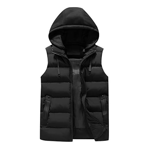 Chaleco Plumas Capucha Hombre Chalecos Acolchados Hombre Invierno Chalequillo Chalecos Caballero Gilet Hombre Chaleco Acolchado Hombres Chaleco Plumon Guateado Abrigo Sin Mangas Talla Grande Negro M