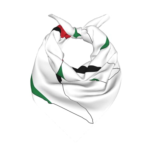 YQxwJL Diadema con estampado de mapa de la bandera de Palestina, pañuelo suave de bolsillo, multiusos, pañuelo de seda para hombres, mujeres y niños