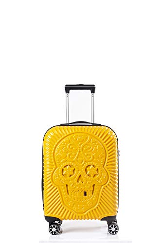 Preisvergleich Produktbild CCS Handgepäcktasche mit 8 Rädern, Koffer, Reisekoffer, Trolley, Handgepäck, Hartschale, leicht, gelb, klein