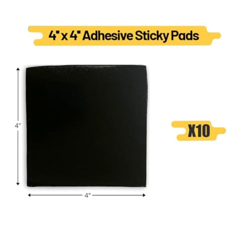Image of Adhesive Sticky Pads for Road Reflectors, 4 inch x 4 inch Butyl Sticky Pads, 4 Pack, Stick Driveway Reflectors on Driveway, Apply on Asphalt, Pavement, Cement or Concrete, Reflectors Sold Separately