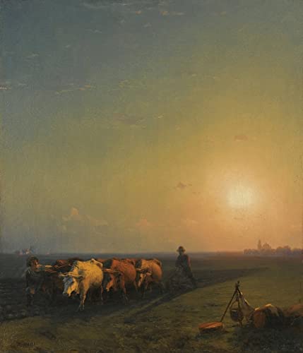 Art mural Labourer les champs par Aivazovsky - Toile Vintage Premium 60x90cm