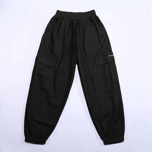 Boys Cargo Sweatpants with Pockets Baggy Elastic High Waist School Uniform Pants Causal Lightweight Hiking Kids Jogger 4-15Y4