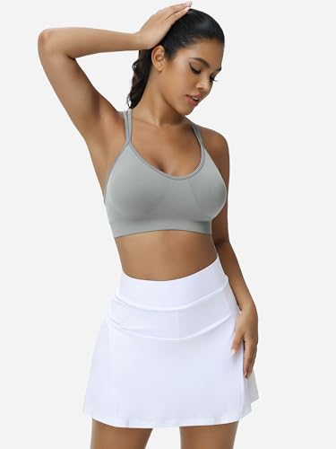 Image of VEQKING Strappy Cross Back Women Sports Bra Pack for Medium Support Workout | Removable Padded Cups, Spaghetti Strap, Comfort Seamless Wirefree, Soft Breathable Fabric, for Gym /Yoga /Pilates /Walking /Daily