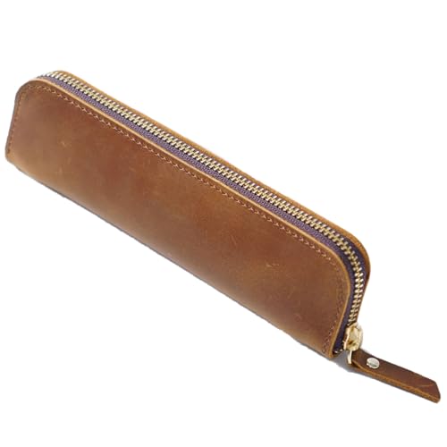 Ápices Estuche Vintage, Funda De Piel Para Bolígrafo Retro Con Cremallera