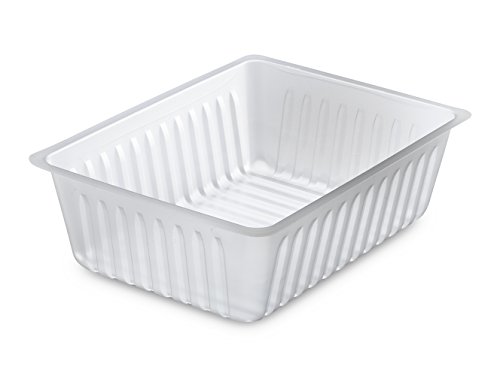 GUILLIN - CAISSIPACK B1500T SACHET DE 250 Barquette Charcutiere 1500cc, Polystyrène, Transparent, 20,2 x 15,2 x 6,2 cm, Translucide