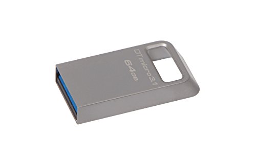 Kingston Technology DataTraveler Micro 3.1u00a064u00a0Go 64u00a0Go USB 3.0u00a0(3.1u00a0Gen 1) Capacity métal Lecteur Flash USBu00a0u0096u00a0Clé USB 64u00a0Go, USB 3.0u00a0(3.1u00a0Gen 1), USB Type-A Connector, sans Couvercle, métallique