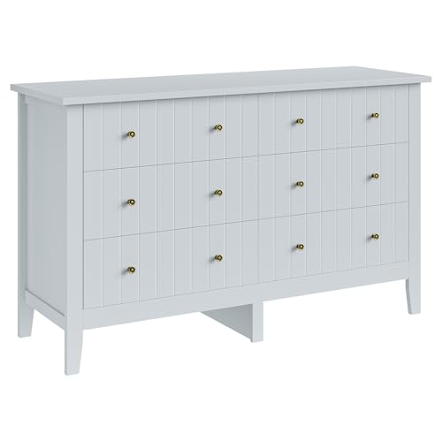 Modern Gray 6-Drawer Dresser for Living Room or Hallway