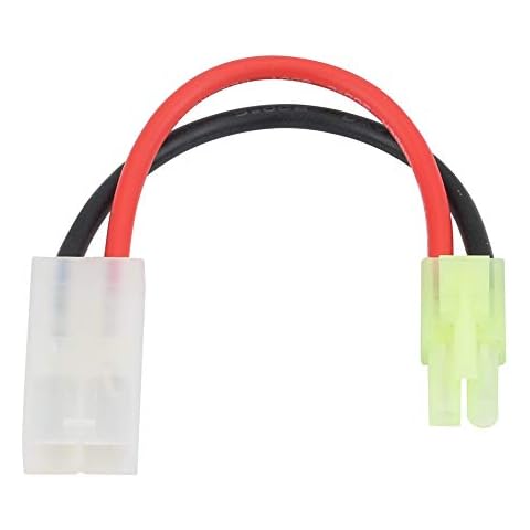 Drfeify 16AWG Cable Wire, Large Male/Female to Mini Female/Male Adapter Converter Plug Heavy-duty Cable Suitable for Most Charging Setup(Large Tamiya Female to Mini Tamiya Male) Cover