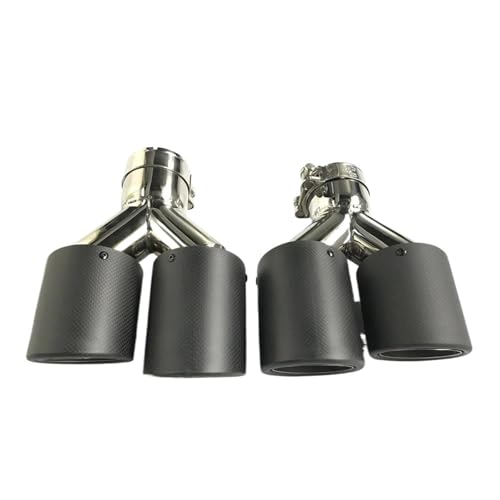 Escape de coche doble para Modelo Y con puntas de acero y carbono izquierdo derecho