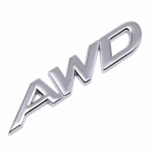 Image of 1x Metal AWD Letter Logo Emblem Badge Fits for Auto Car Trunk Large All Wheel Drive Decals (Silver)