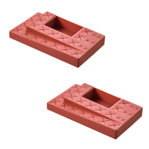 HAN SHENG Lippenstift-Halter aus Silikon, 2 Stück, Weinrot Cover