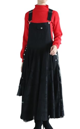 Y's ワイズ 秋 サロペット ロングワンピース ブラック L相当