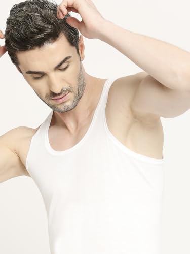 Image of VIP Bonus Classic Men Premium Cotton White Vest | Regular Fit | 100% Combed Cotton, Antibacterial and Odour Control White Vest | Combo Pack