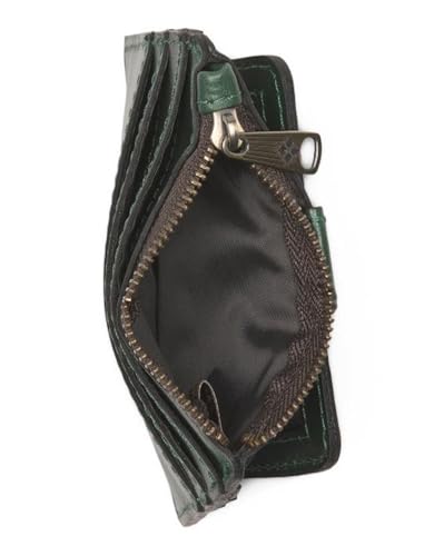 Image of Patricia Nash Leather Cassis ID Card Case Wallet, Soft Green, Snap Button and Zip Closure, 4.75in x 3.75in