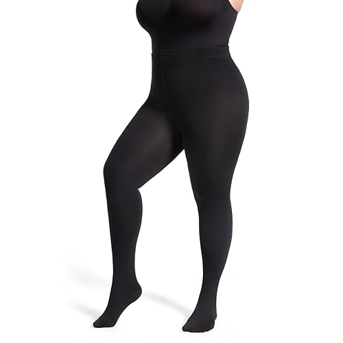 Image of Frola Plus Size Fleece Lined Tights Women Winter Warm Thermal Tights, 11+ Colors High Waisted Opaque Pantyhose