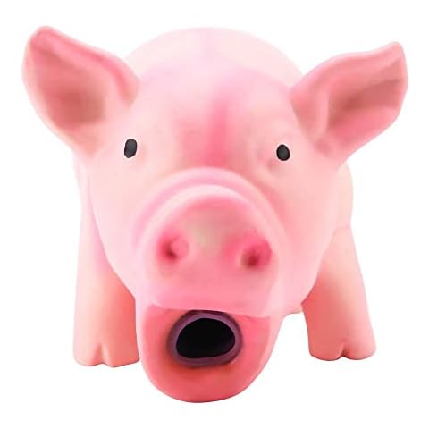 Dog Chew Toy Cute Pig Grunting Squeak Latex Pet Chew Toys for Dog Puppy Toy(Pink) Cover