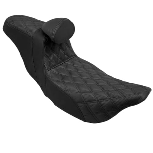 Asiento Doble de Motocicleta con Respaldo Ergonómico Touring para Mayor Soporte Lumbar