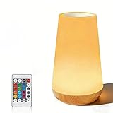 AUXOM Abajur LED Recarregável com Controle Remoto e Touch, Luz Noturna 13 Cores Ajustáveis, Temporizador 5 Níveis de Brilho Luminária de Mesa para Quarto e Decoração