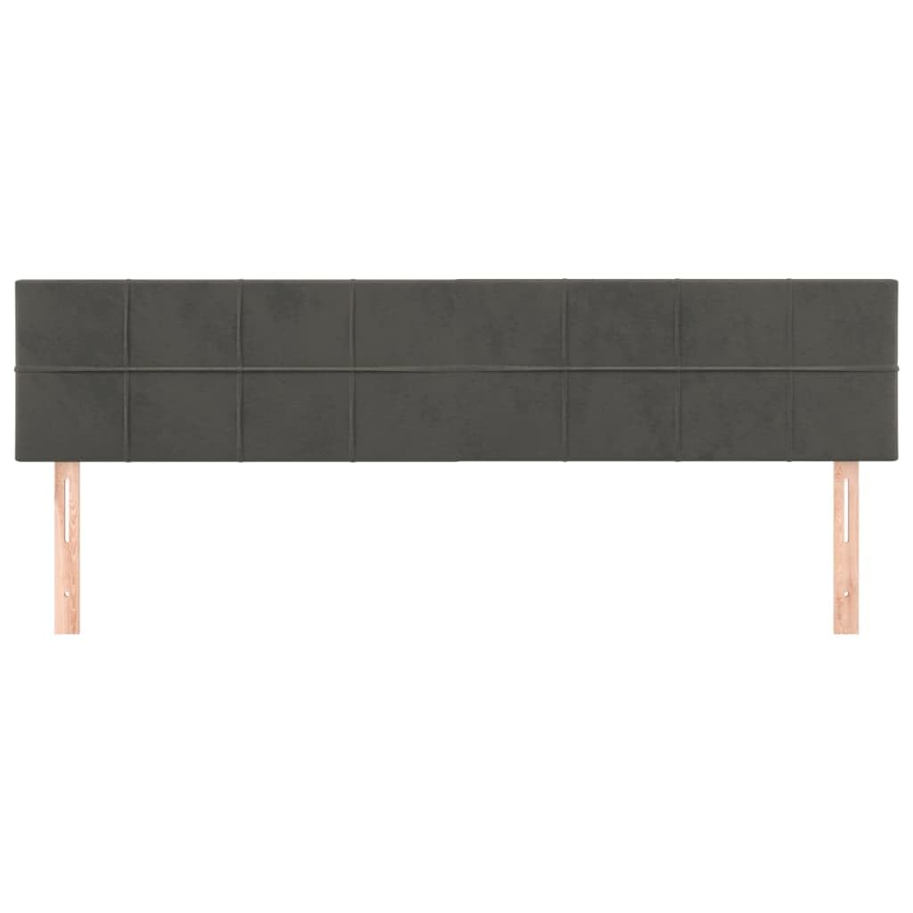 vidaXL Cabeceros Cama Tapizado Antimancha Protector Acolchado Cubierto Elástico Prueba Polvo Dormitorio de Terciopelo Gris Oscuro 160x5x78/88 cm
