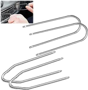 4 Pièces Outil D'Extraction de Autoradio, Clé Extraction Autoradio Clés de Démontage et Étriers de Déverrouillage Kit Universel pour Retrait et Installation de Systèmes Audio de Voiture