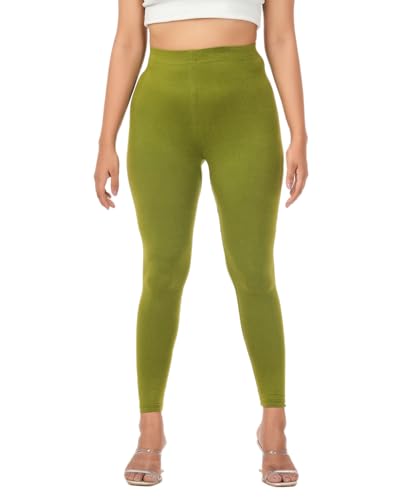 Image of Loveit Womens Solid Viscose Slim Fit Ankle Length Leggings