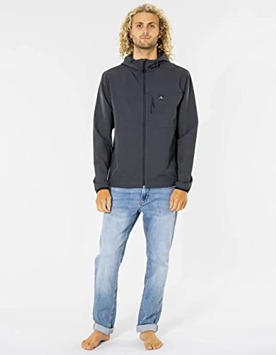 Rip Curl Men's Elite Anti Series Hooded Wind Breaker, Water Repellent Jacket, Black, Medium #TOP2