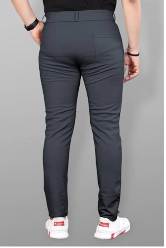 Image of NoseQueen Men's Slim Fit Cargo Trousers | Stretchable Formal Men Trousers | Stylish Slim Fit Trouser for Men | Polycotton Knitted Fabric Pant for Men's