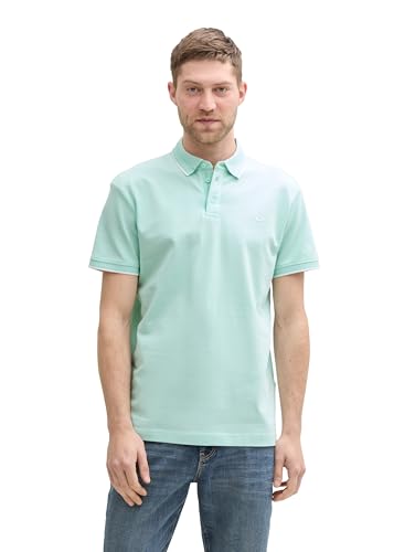 Tom Tailor Herren 1045629 Poloshirt, 37457-Mint White Two Tone Pique, XXL