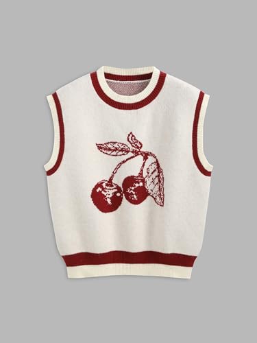 Image of CIDER Women's Sweater Vest Knit Sleeveless Pear Cute Graphic Tank Top | Fun Tops, Fall, Trendy Outfits