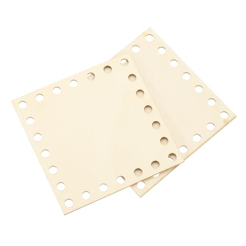 PATIKIL Base de cesta de crochê de 10 x 10 cm, 2 peças de baixo de cesta quadrada de base de madeira para confecção de suprimentos kit de tricô para crochê bolsa de ombro bolsa de mão de artesanato