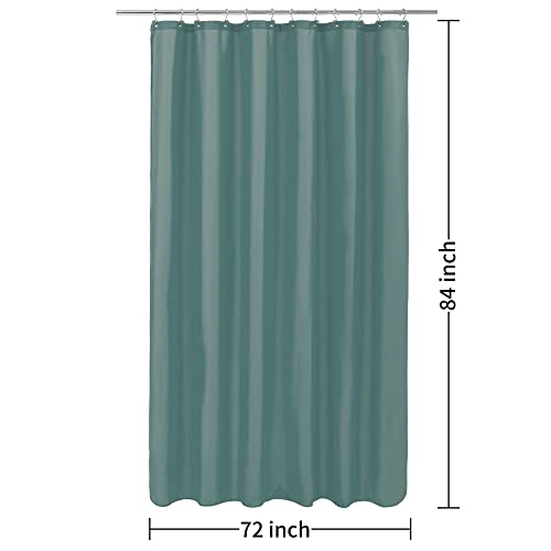 Image of ALYVIA SPRING Extra Long Waterproof Fabric Shower Curtain Liner Teal, 72x84 | 3 Magnets, Soft Cloth & Hotel Quality, Machine Washable, Light-Weight, Extra Long Size