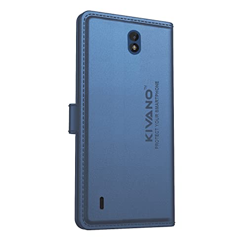 Image of KIVANO Professional Series Wallet Case for Nokia C01 Plus | Luxurious Design | Handcrafted Unique | Premium | PU Leather Flip Cover | Card Slots | Kickstand | Magnetic Closure - Dark Blue