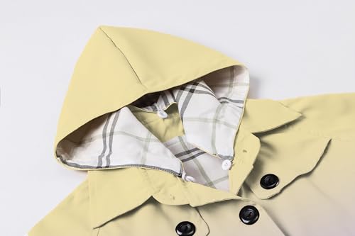 Image of Betusline Girl's Single Breasted Trench Coat Hooded Dress Coat Outerwear, 2-14 Years