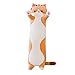 88AMZ Almohada Suave de Gato para Dormir, Suave y Lindo Almohada Larga de Gato, MuñEco de Peluche Bonito, Almohada en Peluche Gatito, Regalo de Juguete para NiñOs, Novia (Brown, 130CM)