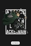 Attack On Titan Levi Ackerman Background Textwhite Eren Notebook: Lined College Ruled Paper,6x9 120...