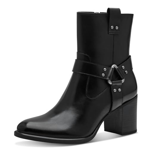 Bottines zippées femme MARCO TOZZI 2-25393-43 : botte tendance noire confortable